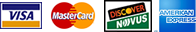 We accept Discover, MasterCard, Visa, and American Express